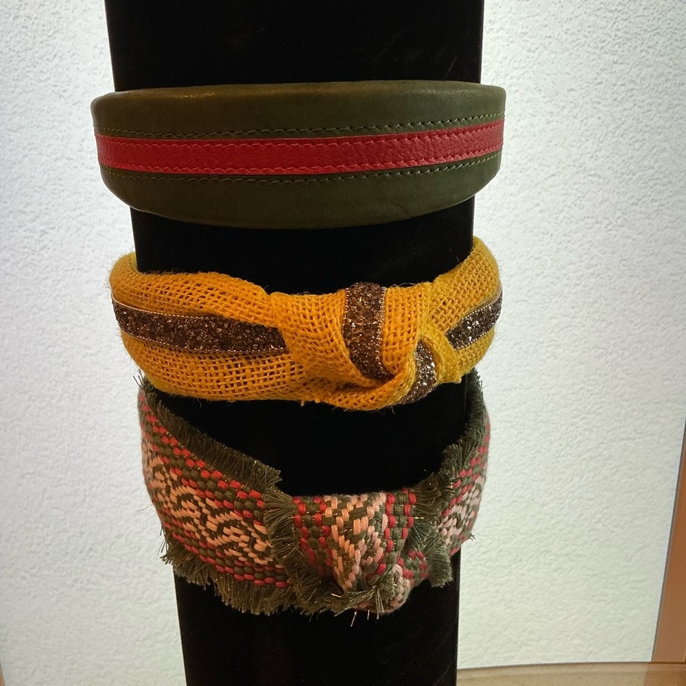 Gucci Green and Yellow Hair Accessories Set